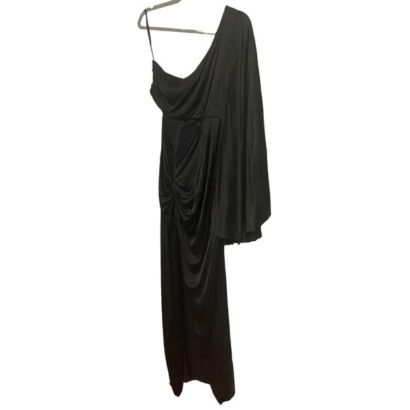 Michael Costello X Revolve Kamaria Gown One Shoulder Cut-Out Slit Black Size XXS - Picture 5 of 16